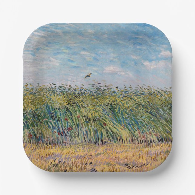 Vincent van Gogh - Wheat Field with a Lark Paper Plate (Front)
