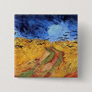 Vincent Van Gogh - Wheat Field with Black Crows 15 Cm Square Badge