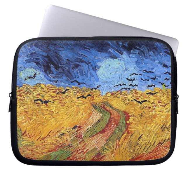 Vincent Van Gogh - Wheat Field with Black Crows Laptop Sleeve (Front)