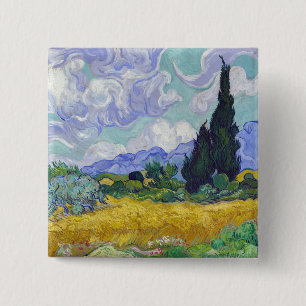 Vincent Van Gogh - Wheat Field with Cypresses 15 Cm Square Badge