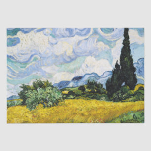 Vincent Van Gogh Wheat Field with Cypresses (1889) Tissue Paper