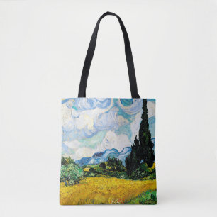 Vincent Van Gogh Wheat Field with Cypresses (1889) Tote Bag