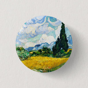 Vincent Van Gogh Wheat Field with Cypresses 3 Cm Round Badge