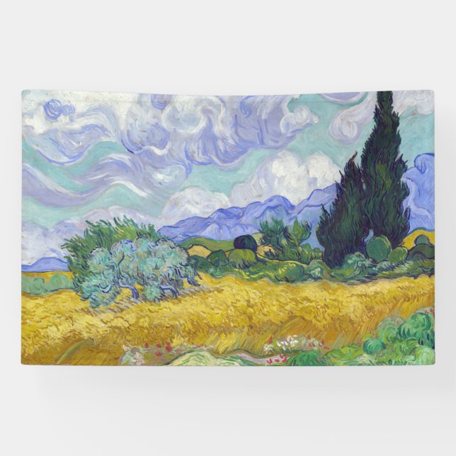 Vincent Van Gogh - Wheat Field with Cypresses Banner (Horizontal)