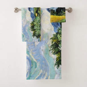 Vincent Van Gogh Wheat Field with Cypresses Bath Towel Set