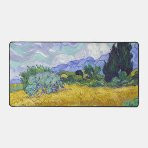 Vincent Van Gogh - Wheat Field with Cypresses Desk Mat