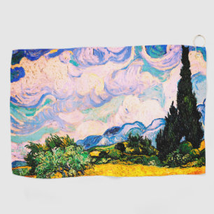 Vincent Van Gogh Wheat Field with Cypresses Golf Towel