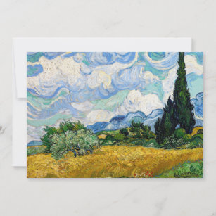 Vincent Van Gogh - Wheat Field with Cypresses Invitation