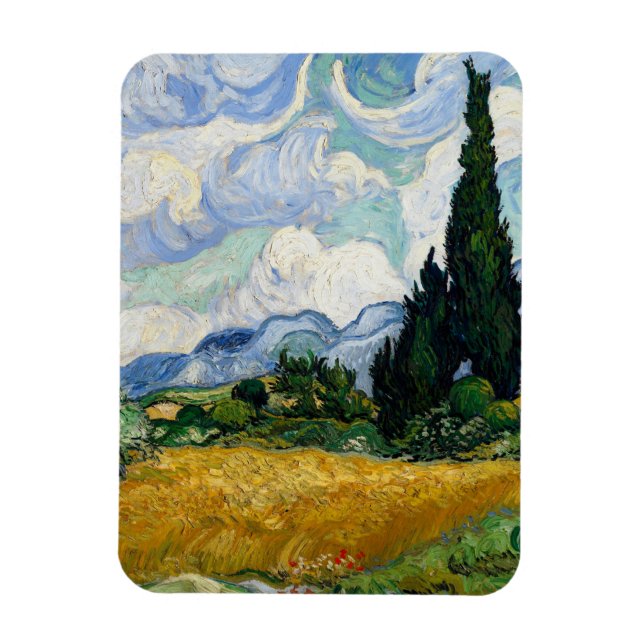 Vincent Van Gogh Wheat Field With Cypresses Magnet (Vertical)