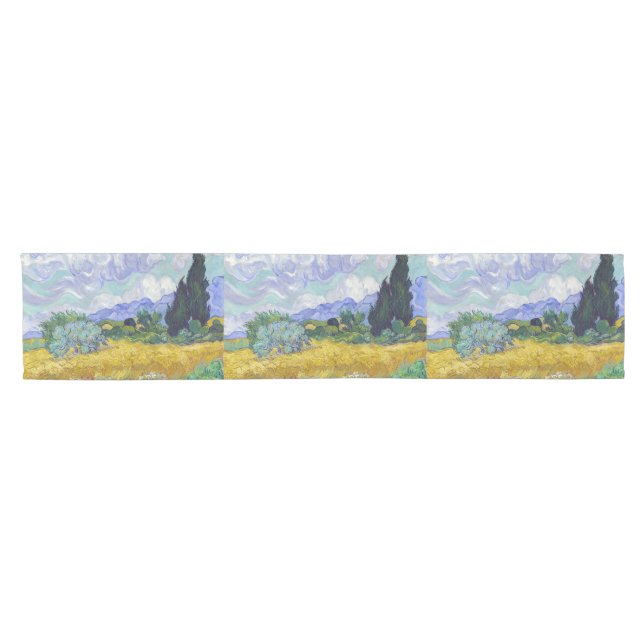 Vincent Van Gogh - Wheat Field with Cypresses Short Table Runner (Horizontal)