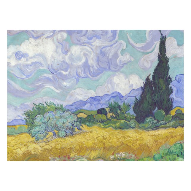Vincent Van Gogh - Wheat Field with Cypresses Tablecloth (Front (Horizontal))