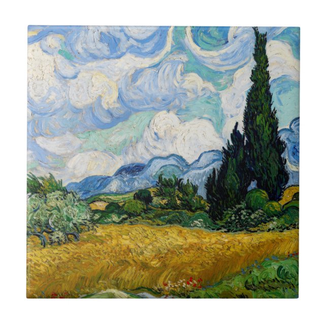 Vincent Van Gogh - Wheat Field with Cypresses Tile (Front)