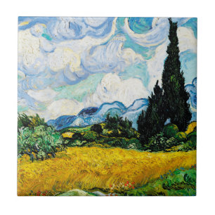 Vincent Van Gogh Wheat Field with Cypresses Tile