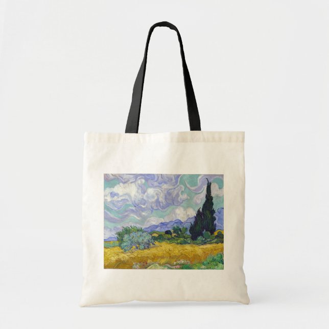 Vincent Van Gogh - Wheat Field with Cypresses Tote Bag (Front)