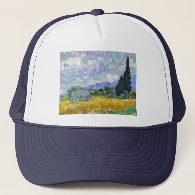 Vincent Van Gogh - Wheat Field with Cypresses Trucker Hat (Front)