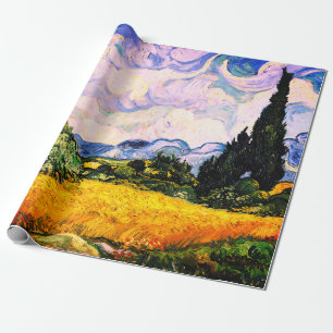 Vincent Van Gogh Wheat Field with Cypresses  Wrapping Paper