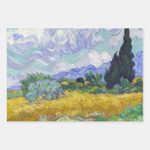 Vincent Van Gogh - Wheat Field with Cypresses Wrapping Paper Sheet