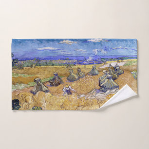 Vincent van Gogh - Wheat Stacks with Reapers Bath Towel Set