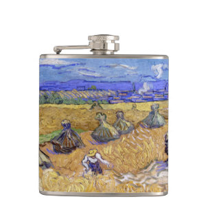 Vincent van Gogh - Wheat Stacks with Reapers Hip Flask