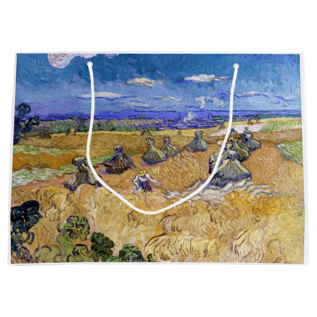 Vincent van Gogh - Wheat Stacks with Reapers Large Gift Bag (Front)