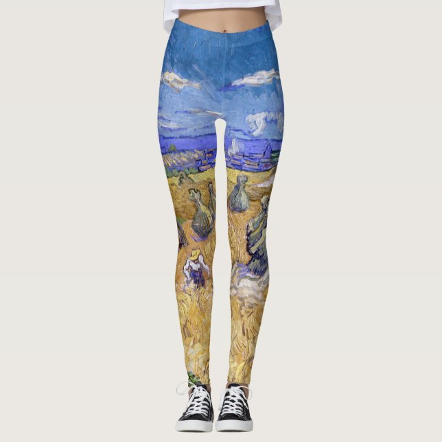 Vincent van Gogh - Wheat Stacks with Reapers Leggings (Front)