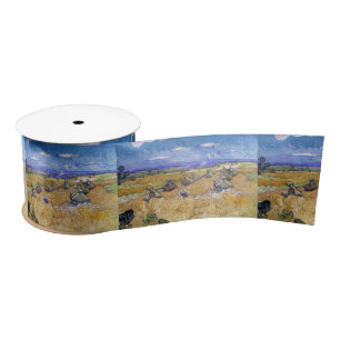 Vincent van Gogh - Wheat Stacks with Reapers Satin Ribbon