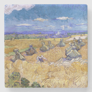 Vincent van Gogh - Wheat Stacks with Reapers Stone Coaster