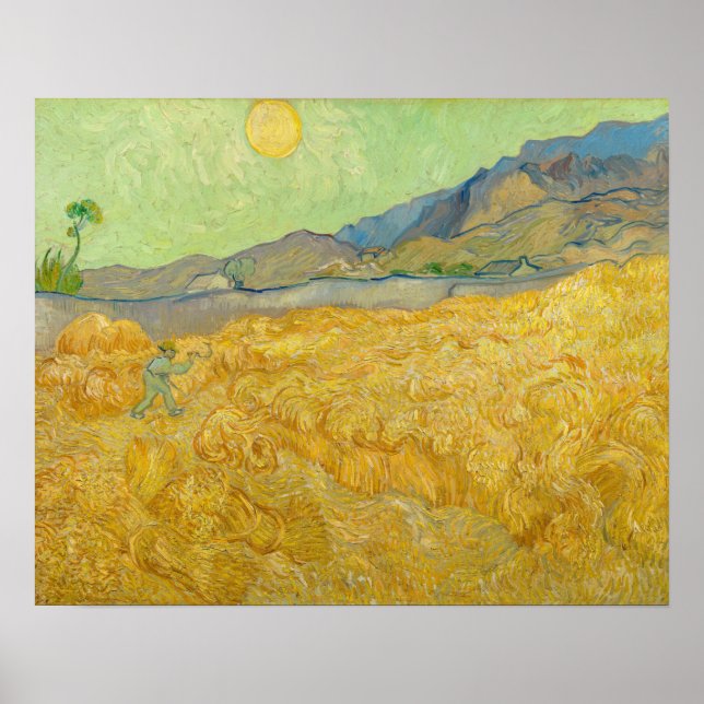 Vincent van Gogh - Wheatfield with a Reaper Poster (Front)
