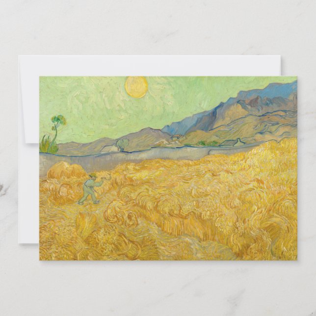 Vincent van Gogh - Wheatfield with a Reaper Thank You Card (Front)