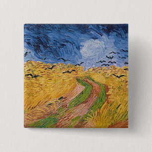 Vincent van Gogh Wheatfield with Crows, 1890 15 Cm Square Badge