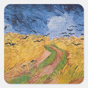 Vincent van Gogh   Wheatfield with Crows, 1890 Square Sticker