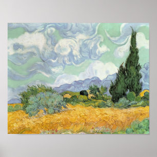 Vincent van Gogh Wheatfield with Cypresses, 1889 Poster