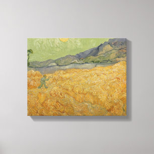 Vincent van Gogh Wheatfield with Reaper, 1889 Canvas Print