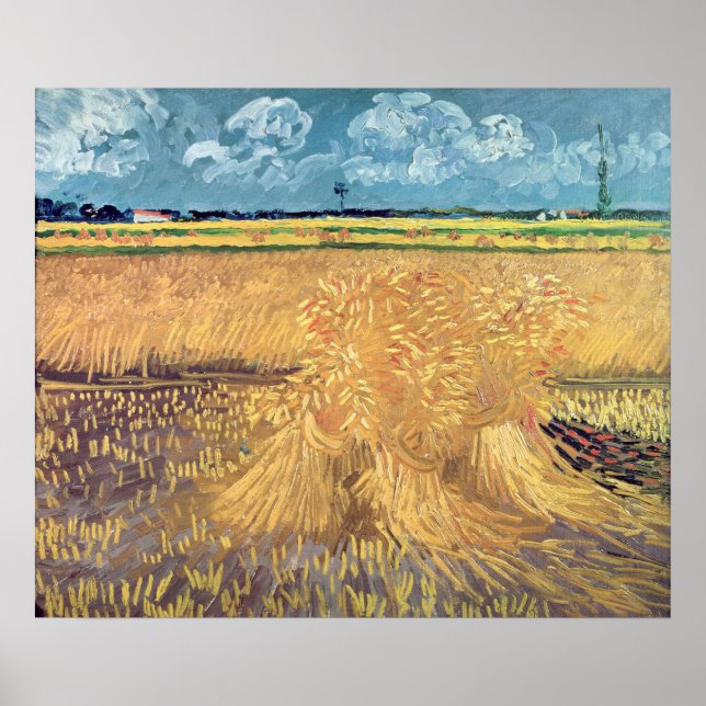 Vincent van Gogh | Wheatfield with Sheaves, 1888 Poster (Front)