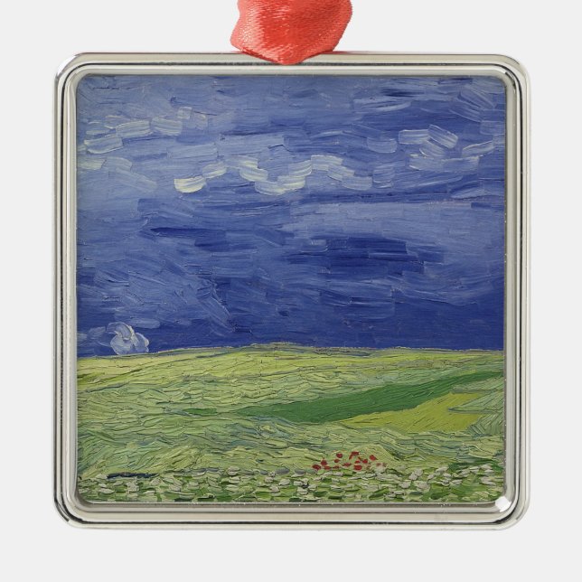 Vincent van Gogh | Wheatfields under Thundercloud Metal Tree Decoration (Front)