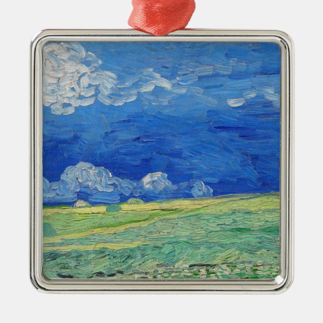Vincent van Gogh - Wheatfields under Thunderclouds Metal Tree Decoration (Front)