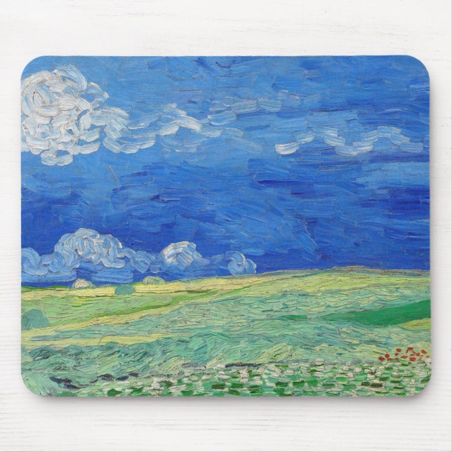 Vincent van Gogh - Wheatfields under Thunderclouds Mouse Pad (Front)