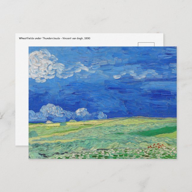 Vincent van Gogh - Wheatfields under Thunderclouds Postcard (Front/Back)