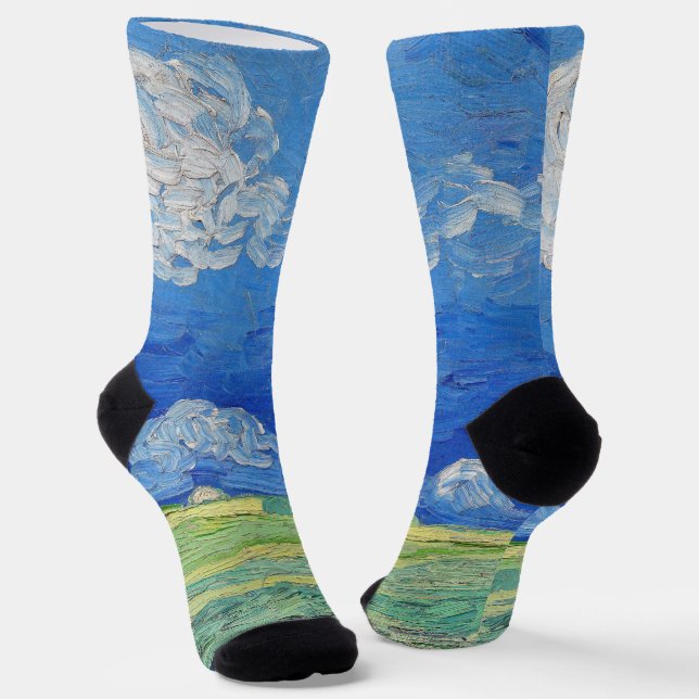 Vincent van Gogh - Wheatfields under Thunderclouds Socks (Angled)