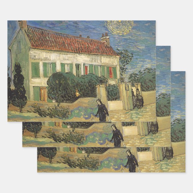 Vincent van Gogh - White House at Night Wrapping Paper Sheet (Set)