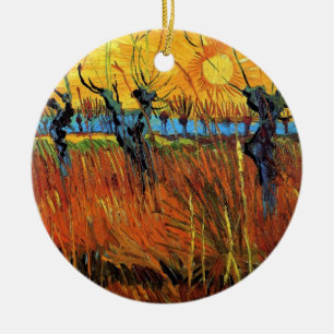 Vincent Van Gogh - Willows At Sunset Fine Art Ceramic Tree Decoration