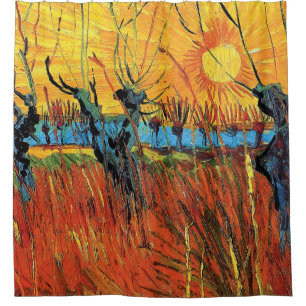 Vincent Van Gogh - Willows At Sunset Fine Art Shower Curtain