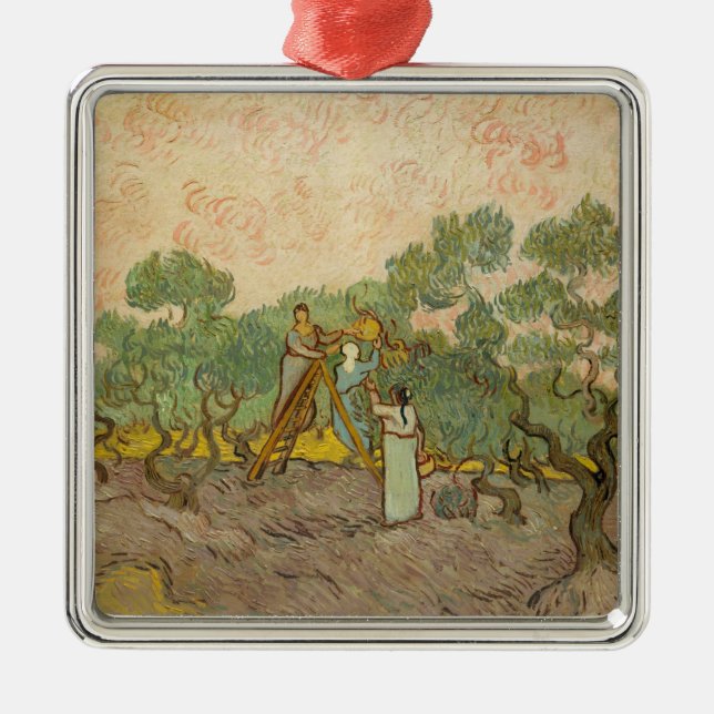 Vincent van Gogh - Women Picking Olives Metal Tree Decoration (Front)