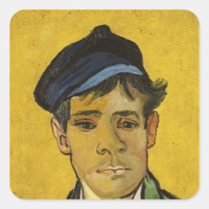 Vincent van Gogh   Young Man with a Hat, 1888 Square Sticker