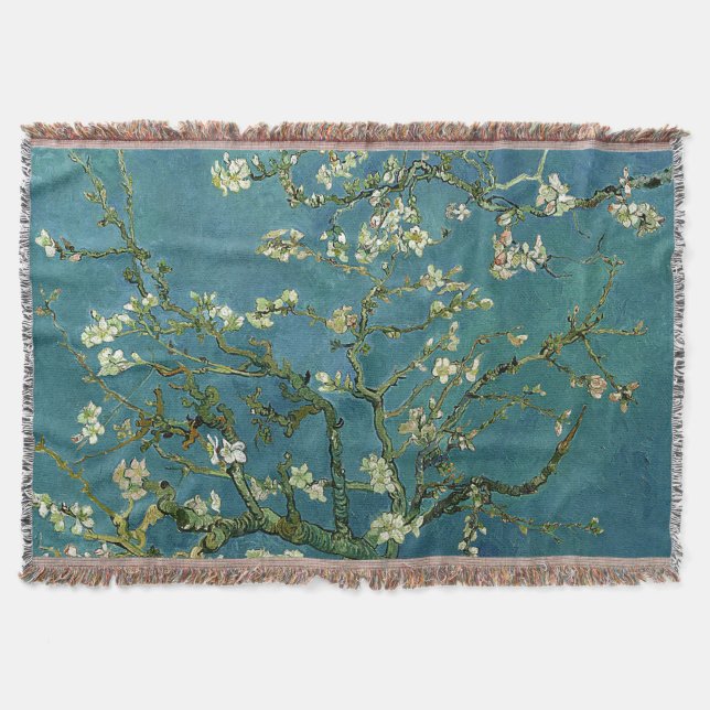 Vincent van Gogh's Almond Blossom Rugs Throw Blanket (Front)