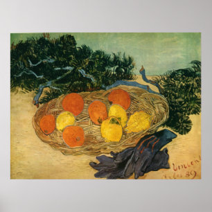 Vincent van Gogh's Basket of Fruit and Gloves 1889 Poster