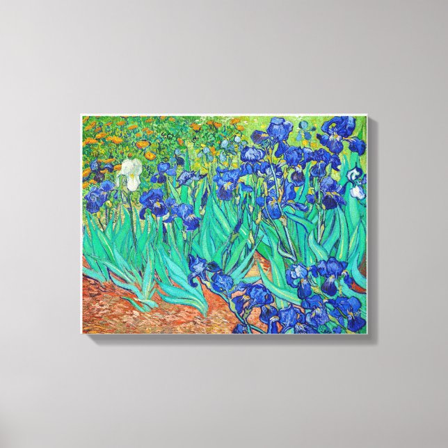 Vincent Van Gogh's Irises (1889). Canvas Print (Front)