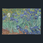 Vincent Van Gogh's Irises. Tea Towel<br><div class="desc">"Irises" is one of a series of paintings,  which Vincent Van Gogh produced,  while in the asylum of Saint Paul-de-Mausole asylum,  in Saint-Rémy-de-Provence,  France,  in the last prior to his death in 1890.
It is now housed in the J. Paul Getty Musuem,  Los Angeles,  United States.</div>