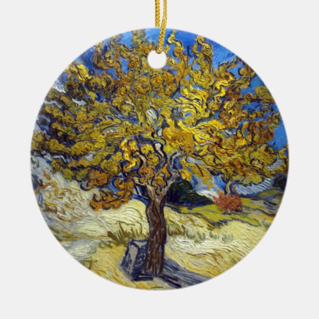 Vincent Van Gogh's Mulberry Tree Ceramic Tree Decoration (Front)