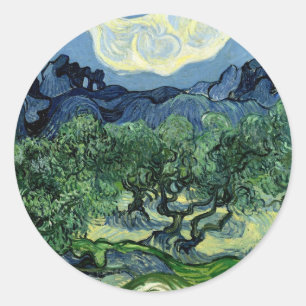 Vincent van Gogh's Olive Trees (1889) Classic Round Sticker